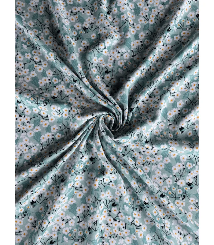 Close-up of Viscose 40S Fabric for Women’s Dresses Tops and Men’s Shirts showcasing its smooth texture and soft feel.