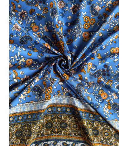 Close-up of Viscose 40S Fabric for Women’s Dresses Tops and Men’s Shirts showcasing its smooth texture and soft feel.