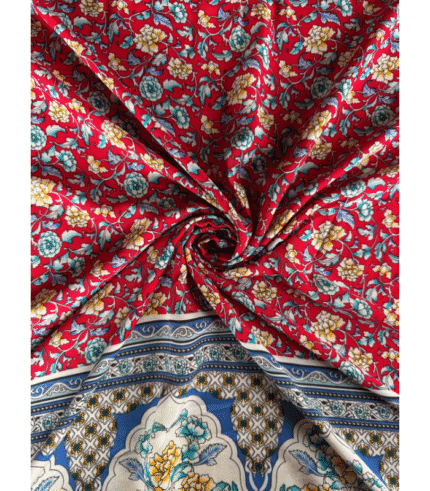 Close-up of Viscose 40S Fabric for Women’s Dresses Tops and Men’s Shirts showcasing its smooth texture and soft feel.