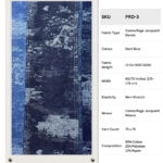 12 Oz Camouflaged Jacquard Denim Fabric sample showing faded wash effects and stitching details, SKU PRD-3.