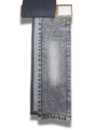 11/11.7 Oz Grey Denim Fabric sample showing faded wash effects and stitching details, SKU PRD-7.